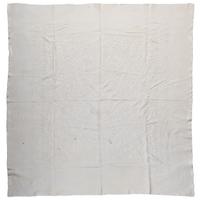 A Pieced Sunburst Quilt and a White Matelasse Coverlet
