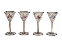 A Set of Continental Painted and Enameled Glassware