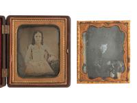 [EARLY PHOTOGRAPHY]. 18 sixth plate daguerreotypes of children with serious or sad expressions.
