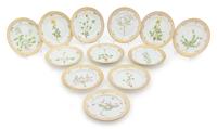 A Set of Twelve Royal Copenhagen Flora Danica Bread Plates Diameter 5 3/4 inches. — CIRCA 1979-1983