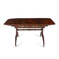 A Regency Mahogany and Églomisé Sofa Table