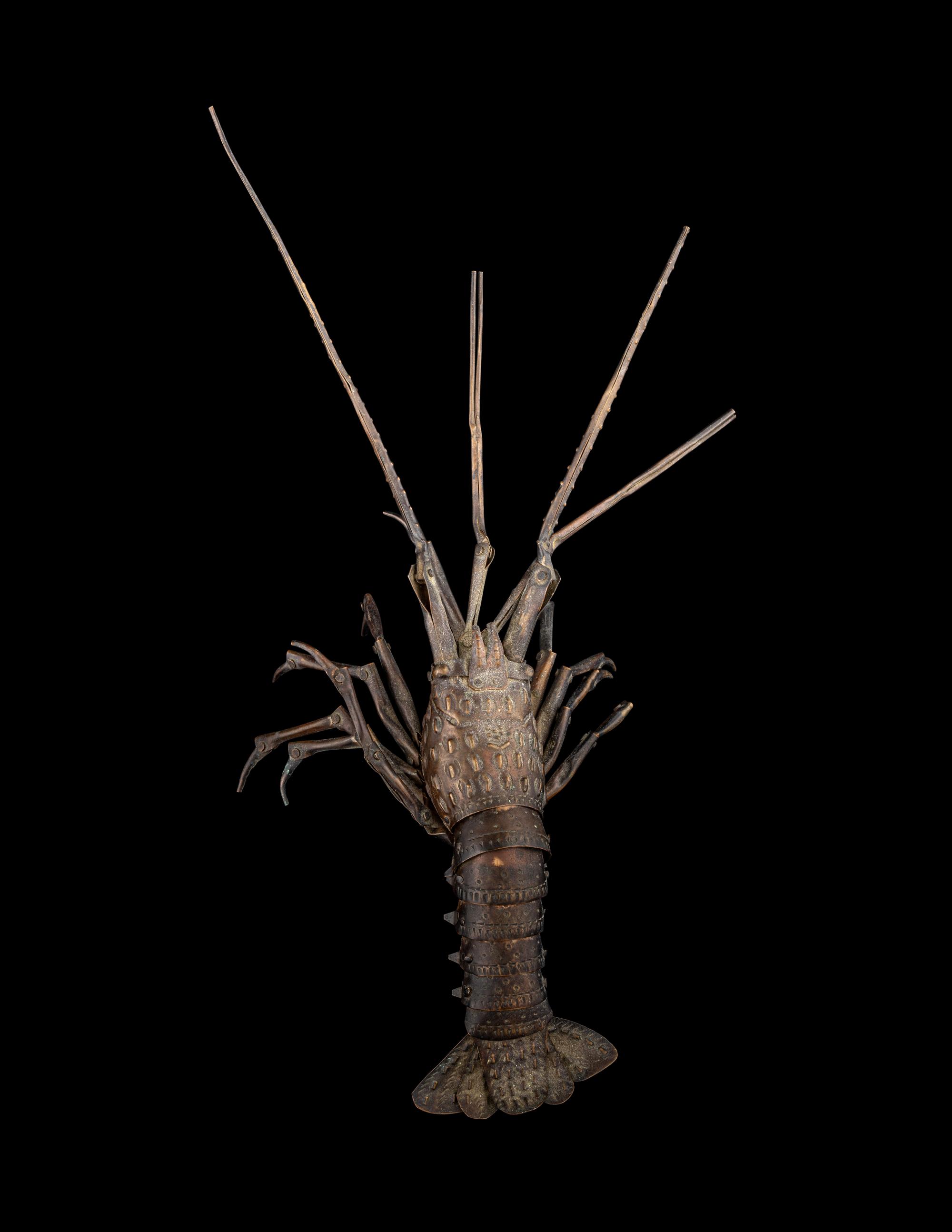 A Japanese Copper Articulated Model of a Crayfish