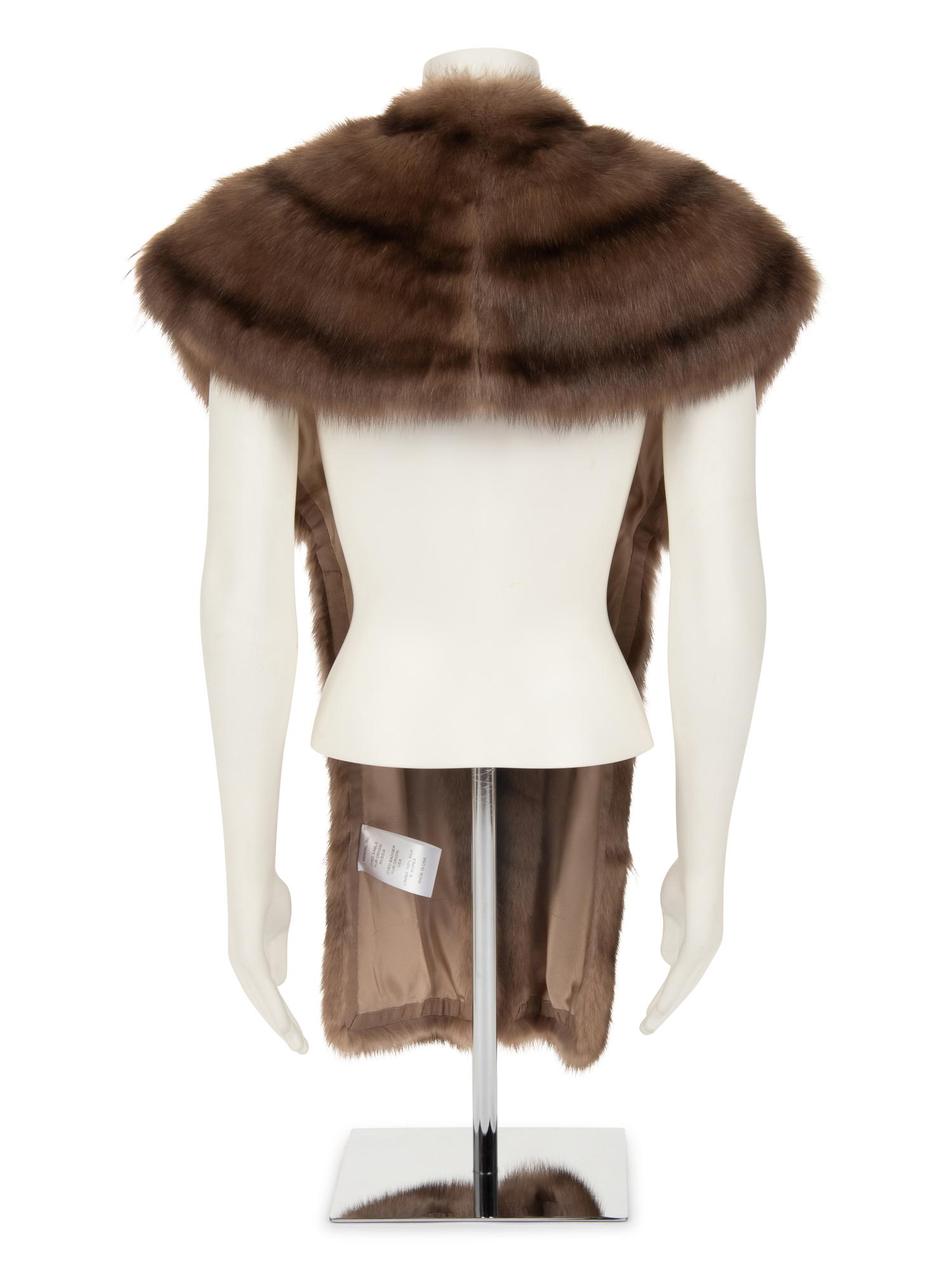 J. Mendel Sable Fur Shrug Trimmed with Badger