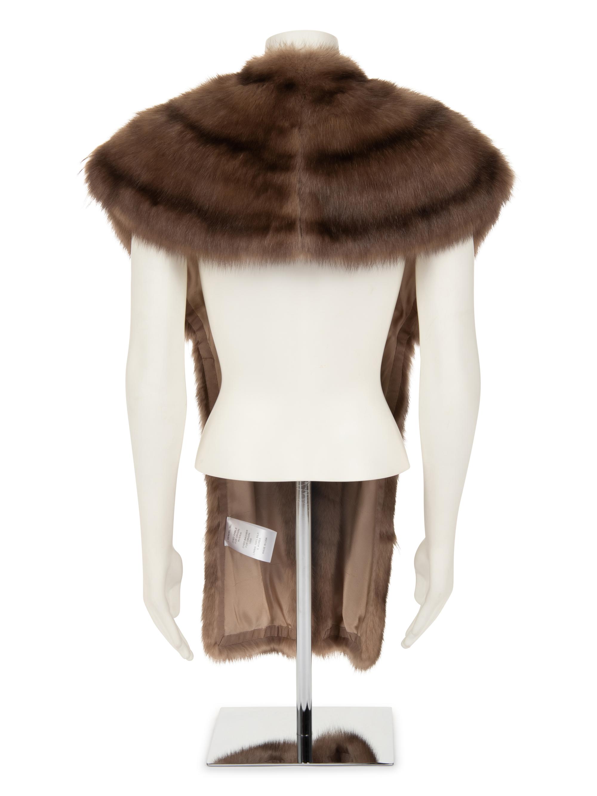 J. Mendel Sable Fur Shrug Trimmed with Badger
