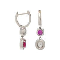 PLATINUM, RUBY, AND DIAMOND EARRINGS