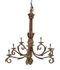 A Venetian Style Gilt Metal Nine-Light Chandelier