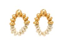 A Collection of 14 Karat Rose Gold Earrings, 4.10 dwts.