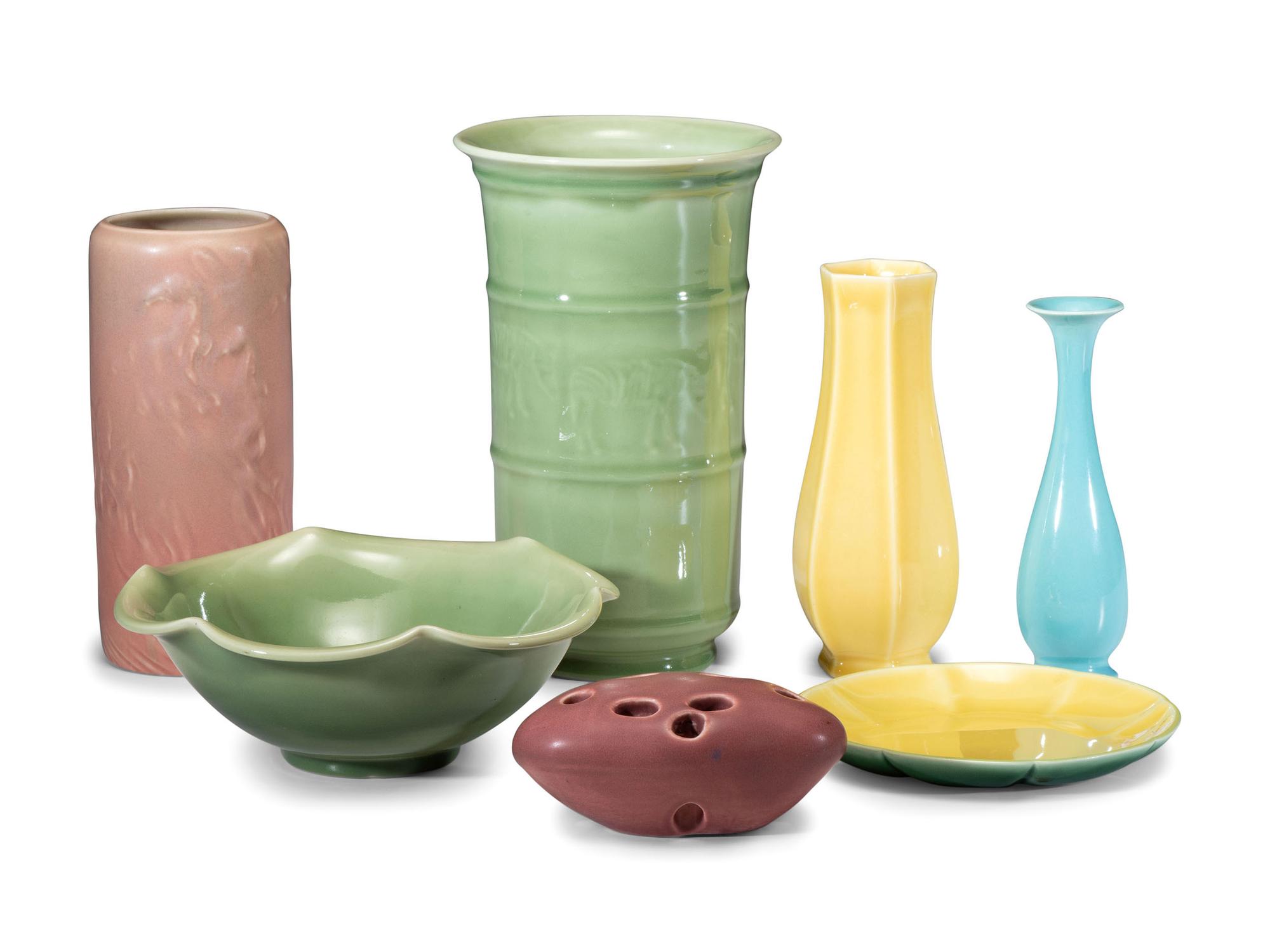 Seven Rookwood Pottery Table Articles