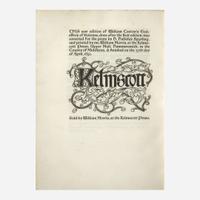 [Private Press] [Kelmscott Press] The History of Godefrey of Boloyne and of the Conquest of Iherusalem