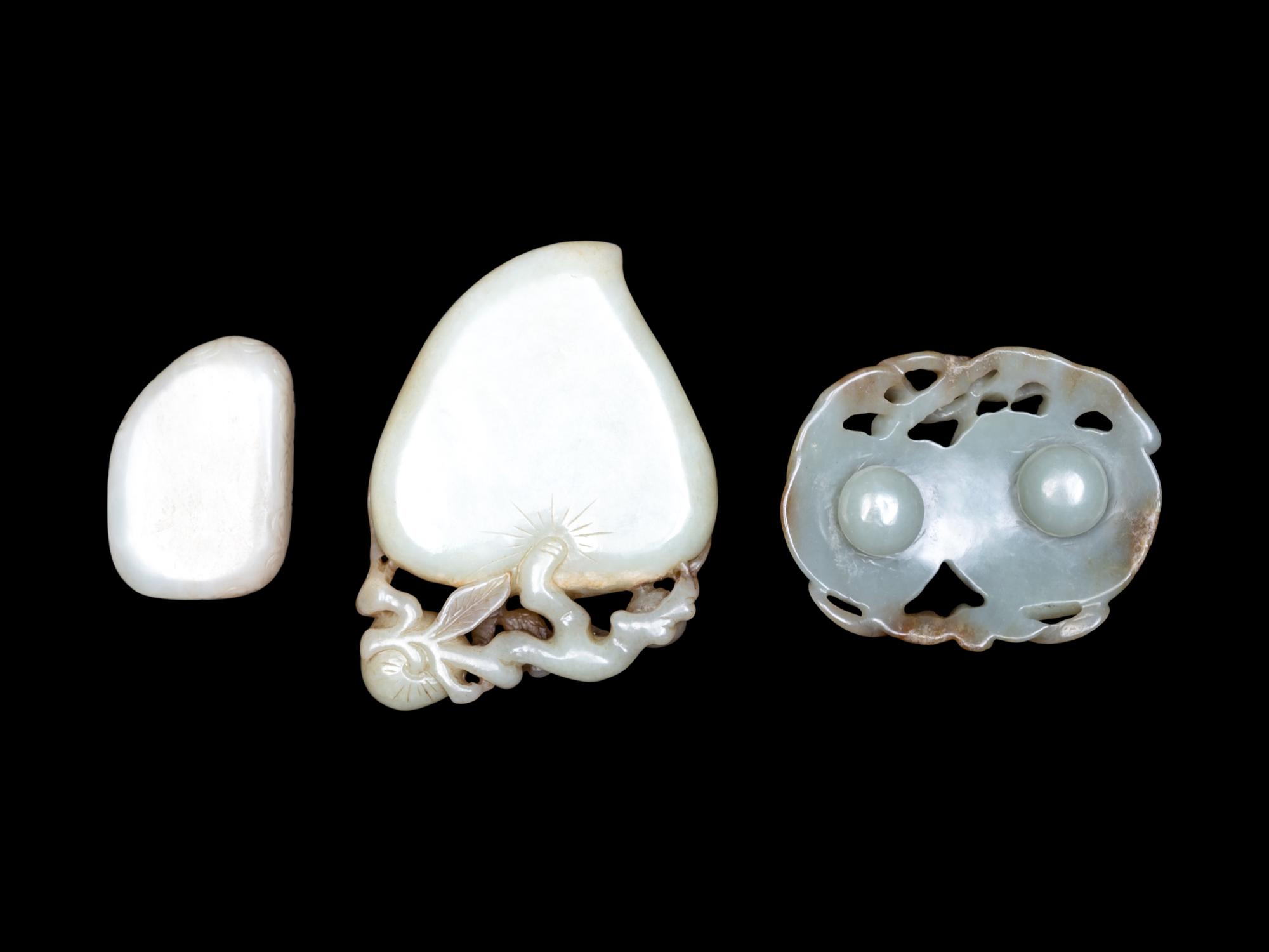 Three Chinese Celadon Jade Articles