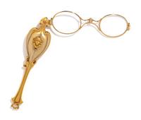ART NOUVEAU, YELLOW GOLD LORGNETTE