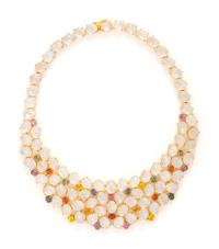 MOONSTONE AND FANCY COLORED SAPPHIRE NECKLACE