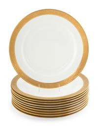 A Set of Ten Wedgwood Gilt Banded Porcelain Plates