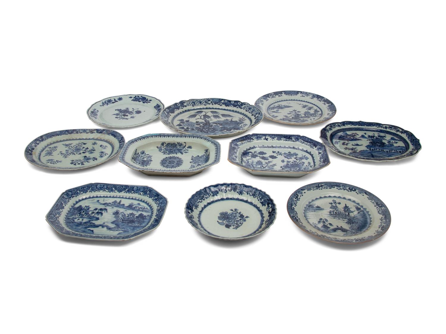 Ten Chinese Export Porcelain Platters