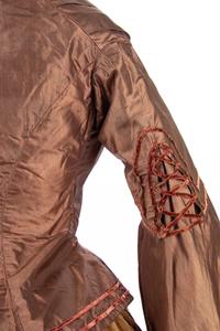 Two Silk Bodices Trimmed with Velvet, 1850s