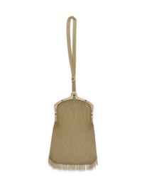 ANTIQUE, YELLOW GOLD, DIAMOND AND SAPPHIRE MESH PURSE