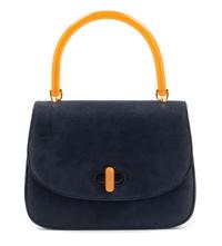 Blue Suede Gucci Handbag, 1980-90s