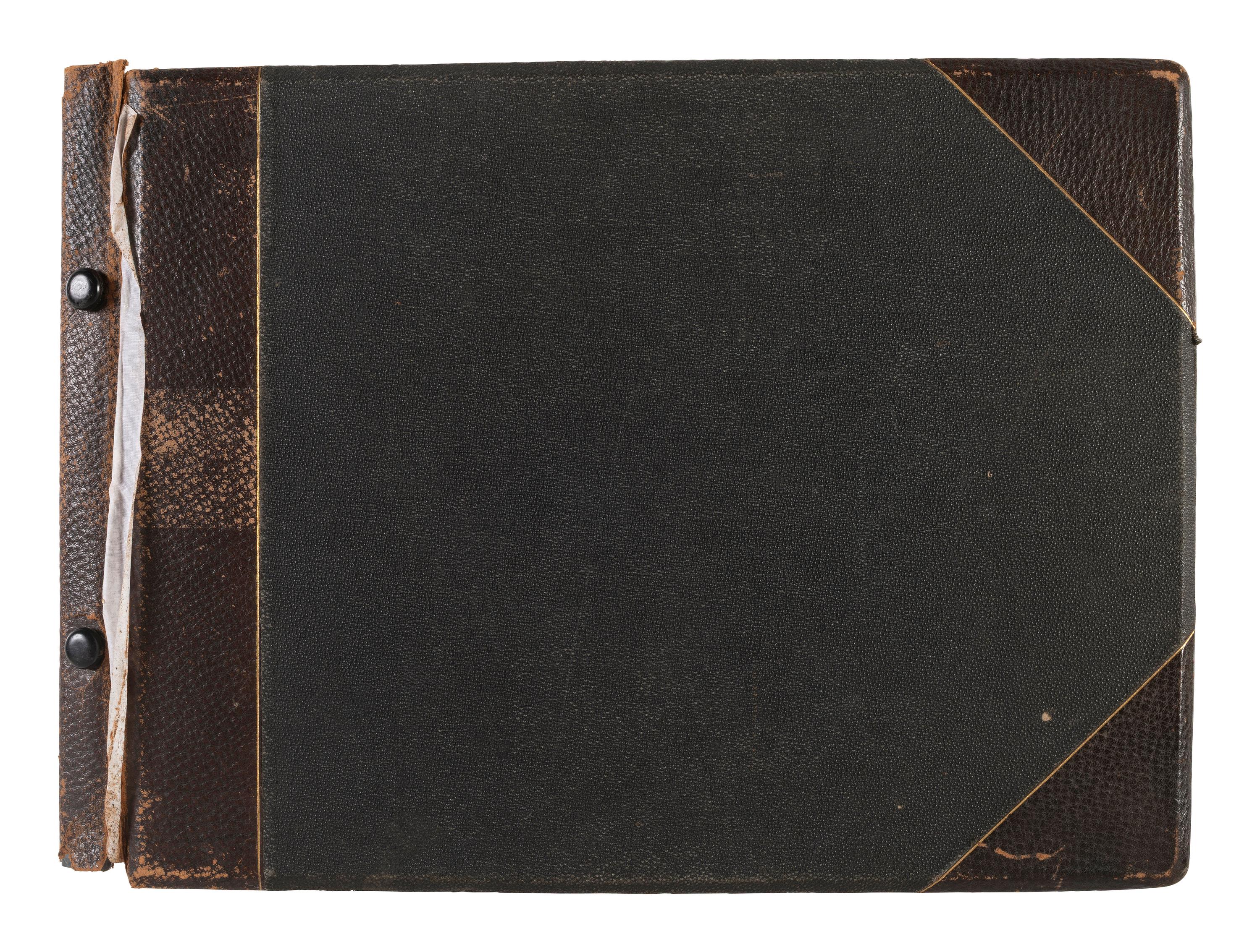 Exceptional album containing photographs of Pine Ridge Reservation and its surroundings, incl. Native American subjects, Indian schools, ceremonies, camp life, and Wounded Knee. Ca late 1890s-early 1900s.