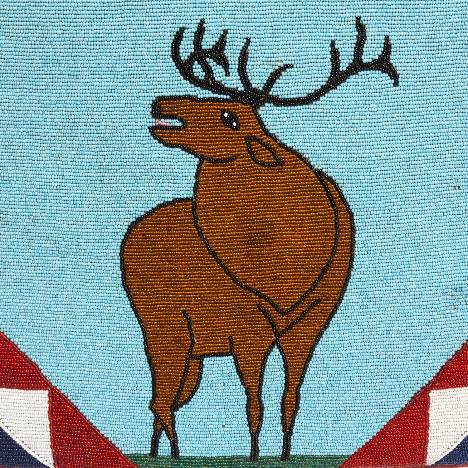 Plateau Beaded Flat Bag, with Elk