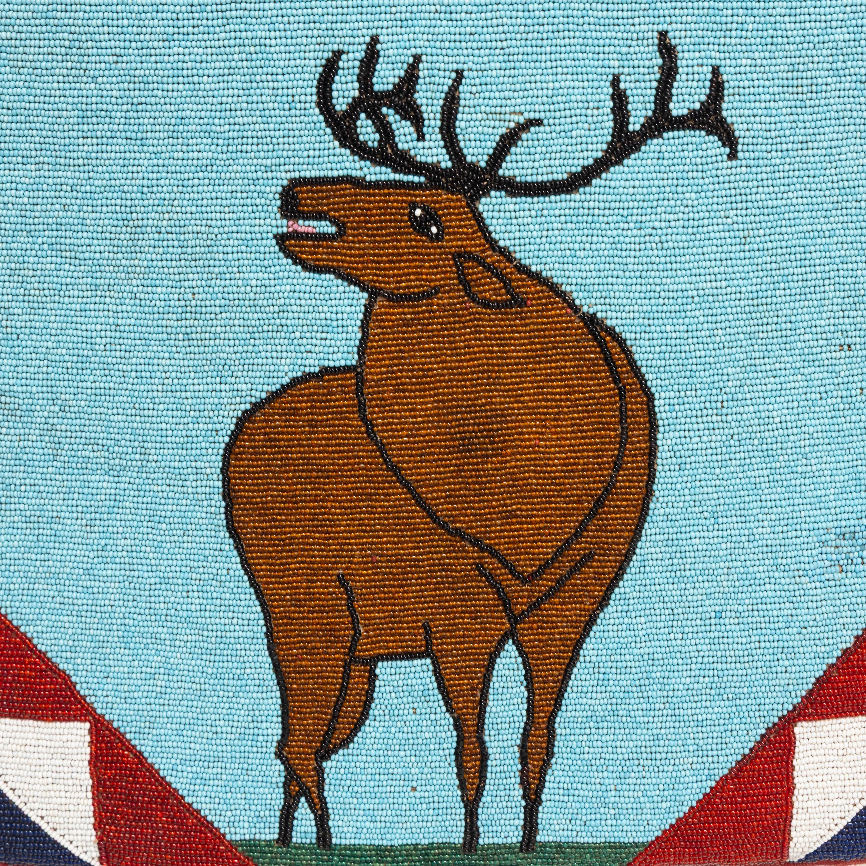 Plateau Beaded Flat Bag, with Elk