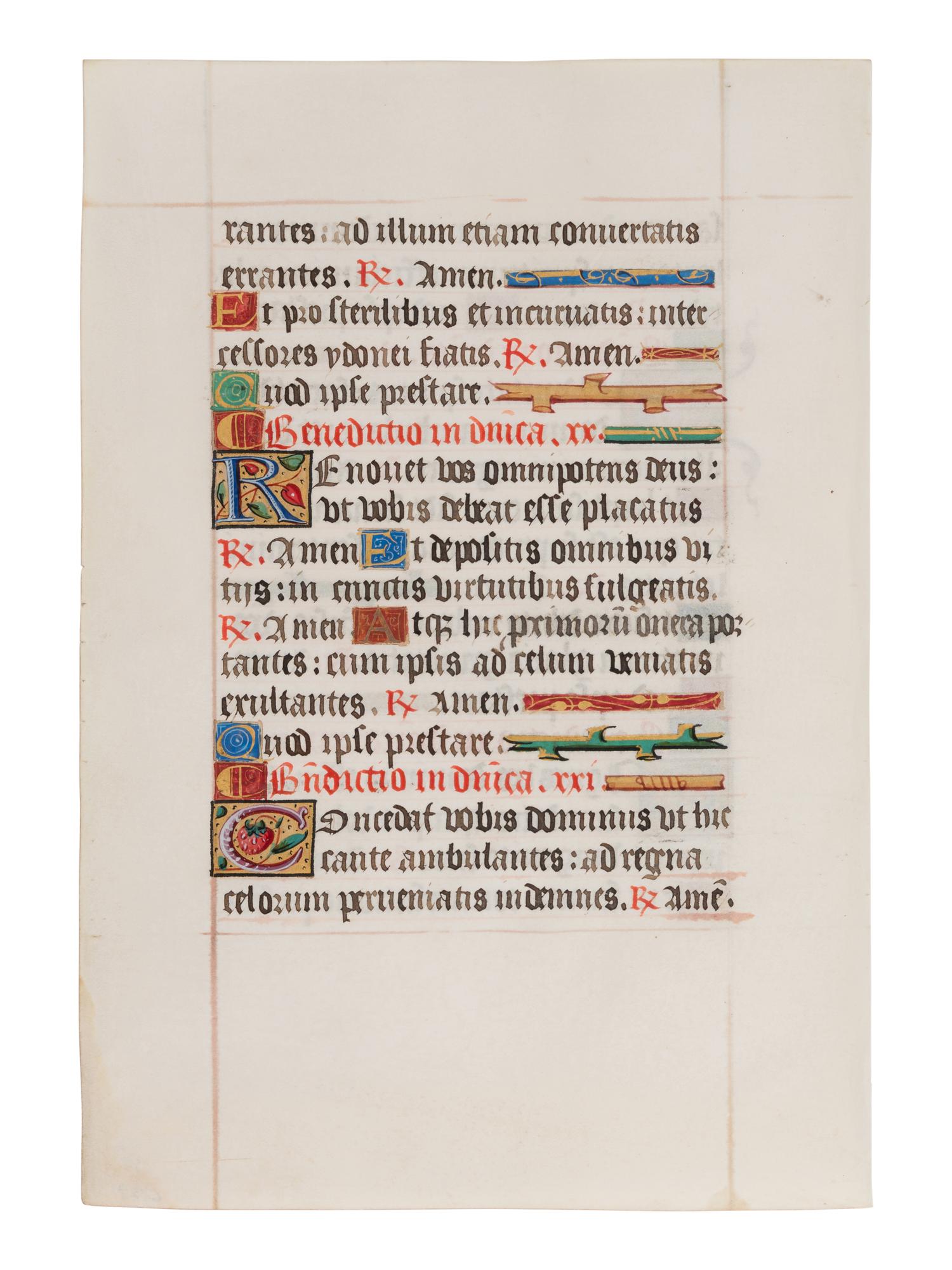 5 remarkable leaves illuminated from the late 13th to the late 15th century in France and England.