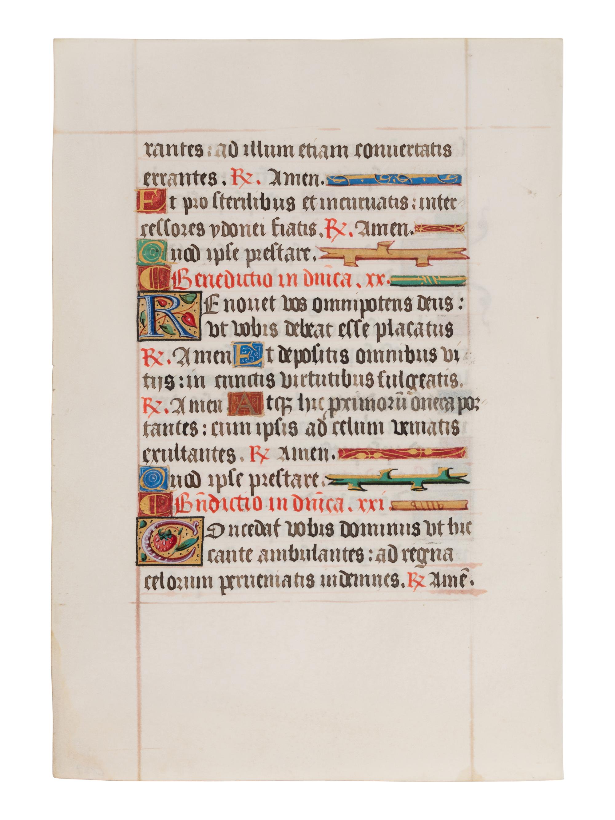 5 remarkable leaves illuminated from the late 13th to the late 15th century in France and England.