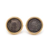 YELLOW GOLD AND ANCIENT COIN CUFFLINKS