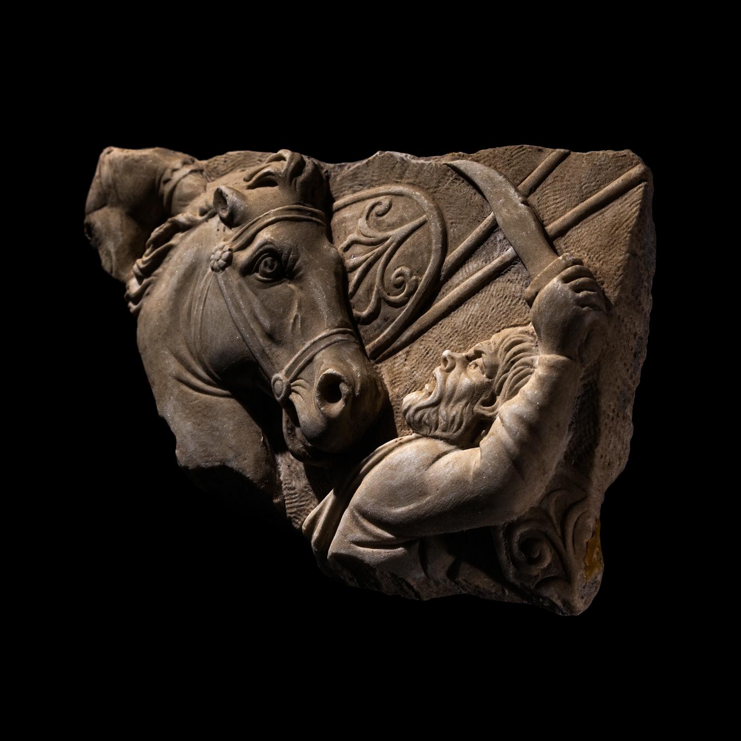 A Roman Marble Relief Fragment from a Sarcophagus
