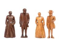 Four Carved Wooden Folk Art Figurines