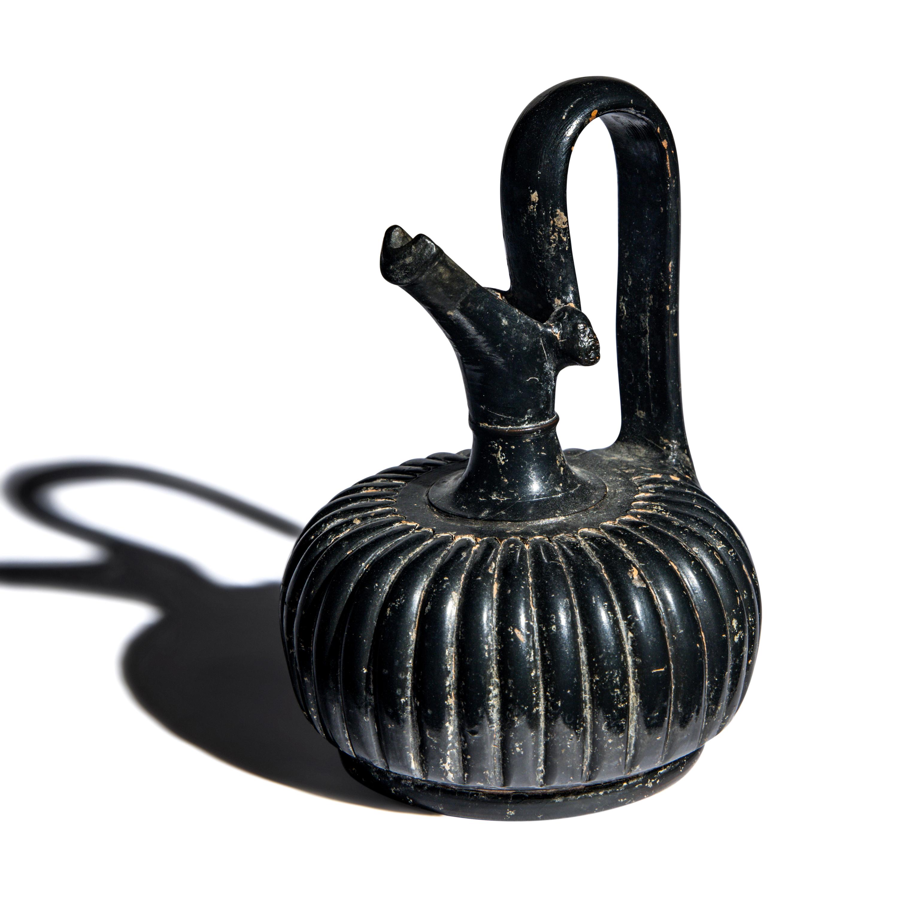 An Apulian Black-Glazed Epichysis