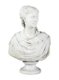 An English White Marble Bust of a Woman