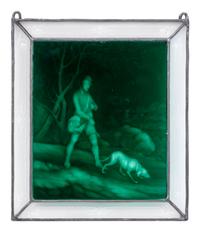 A Bohemian Glass Lithophane Panel