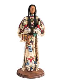 Woman, with Beaded and Painted Dress
