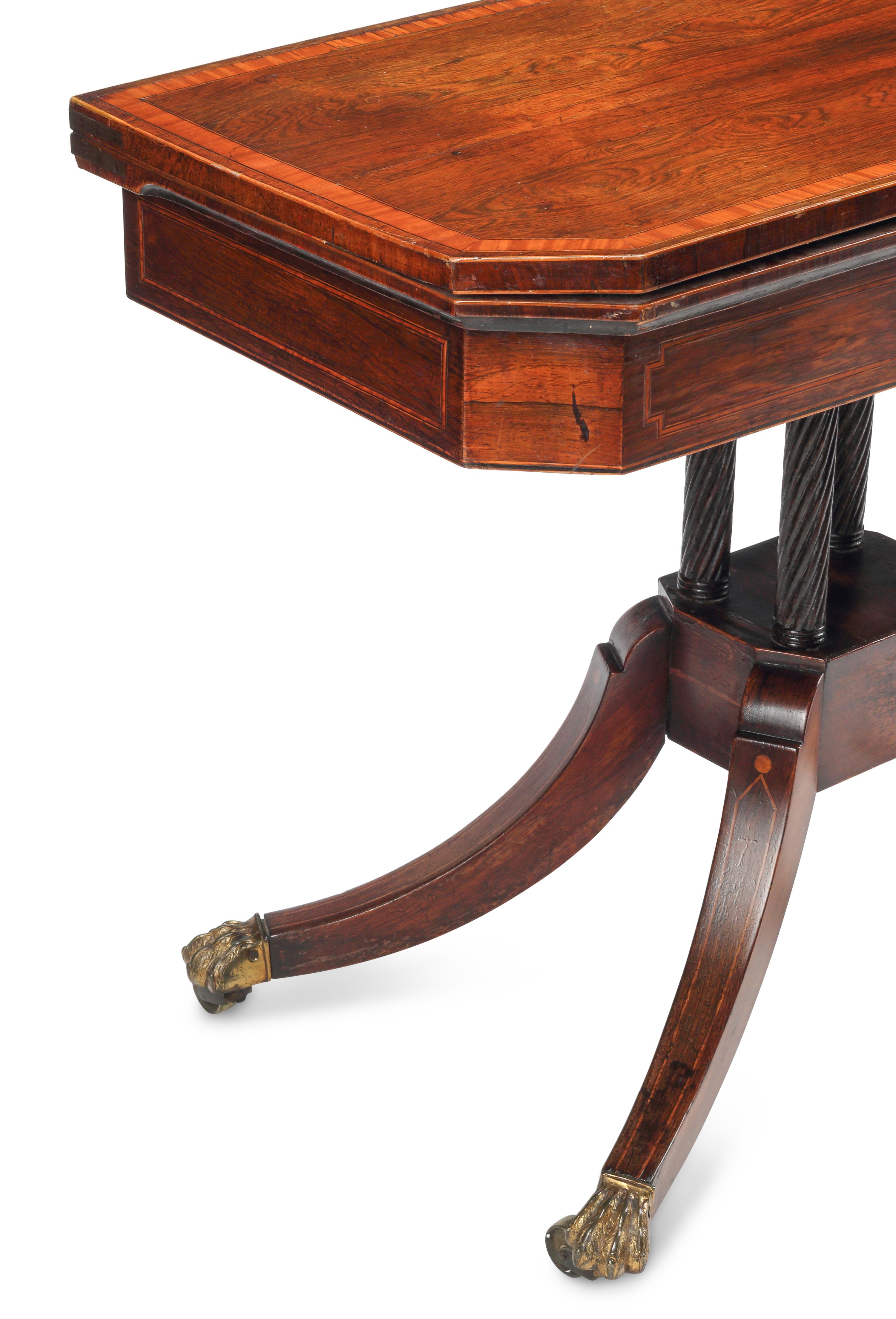 A George III Rosewood and Satinwood Banded Game Table