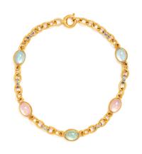 YELLOW GOLD AND MULTIGEM NECKLACE