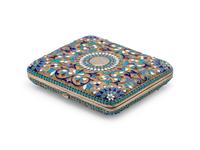 A Russian Silver-Gilt and Enamel Cigarette Case