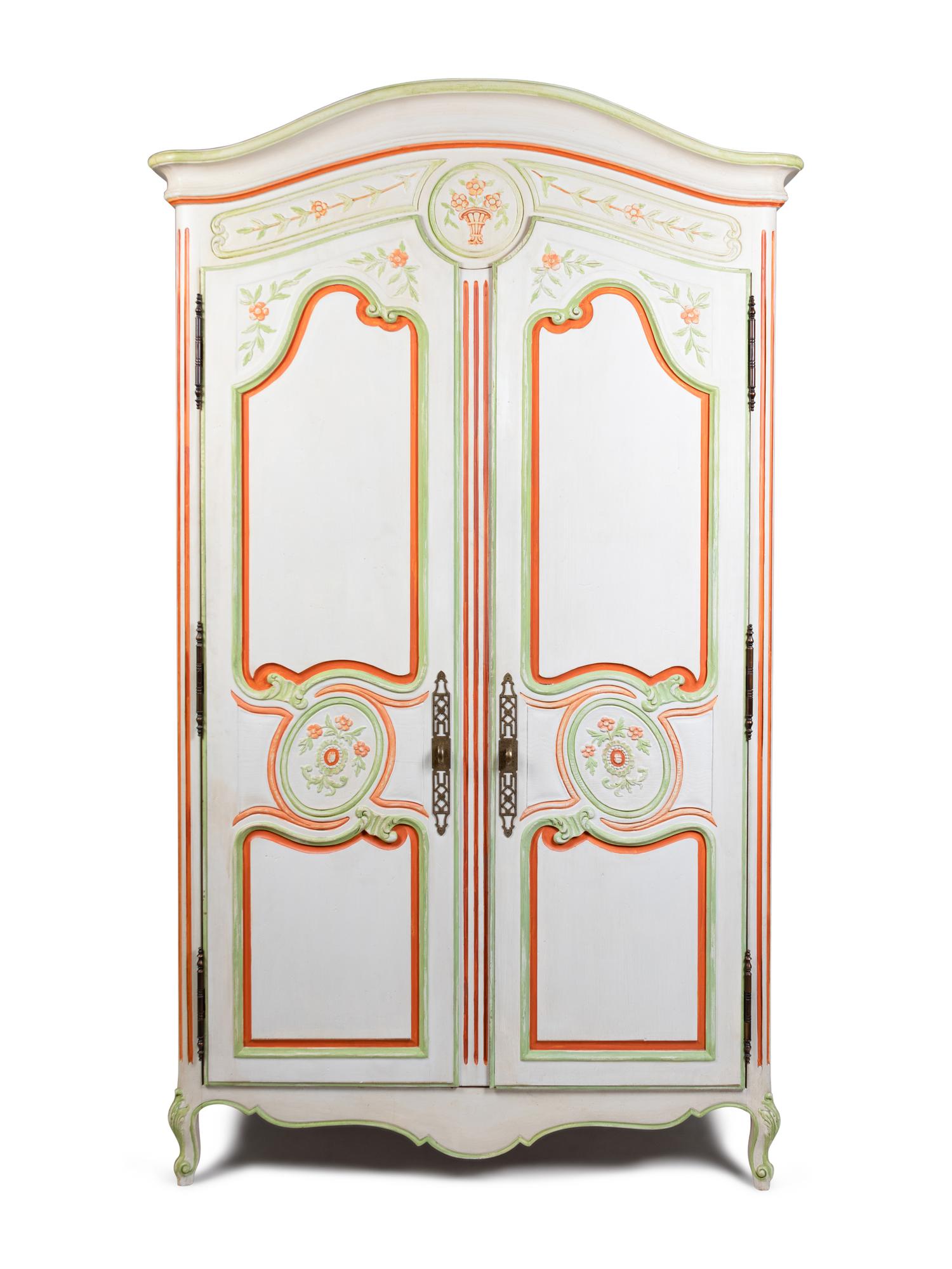 A Louis XV Style Painted Armoire