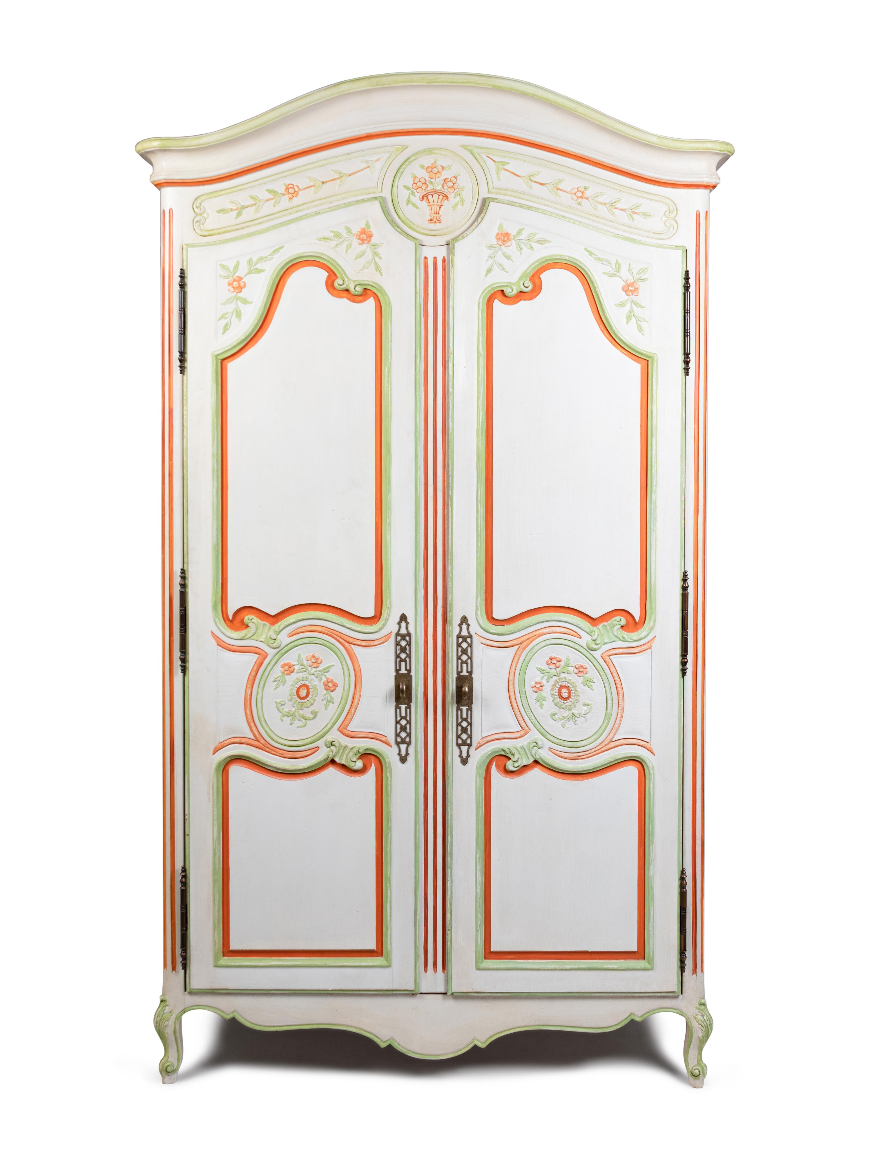 A Louis XV Style Painted Armoire