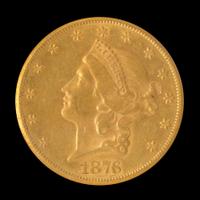 A United States 1876-CC Liberty Head $20 Gold Coin