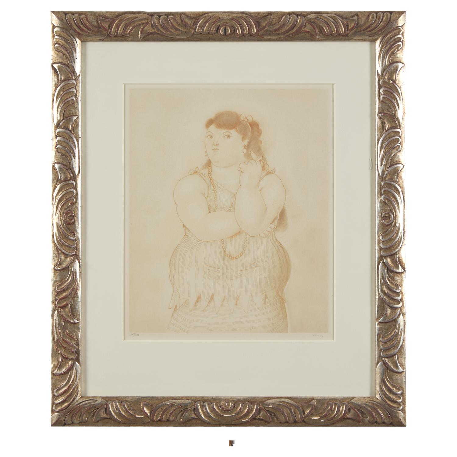 Fernando Botero (Colombian, 1932-2022) — Mujer fumando (from Botero: Dessins et Aquarelles ), 1984