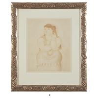 Fernando Botero (Colombian, 1932-2022) — Mujer fumando (from Botero: Dessins et Aquarelles ), 1984