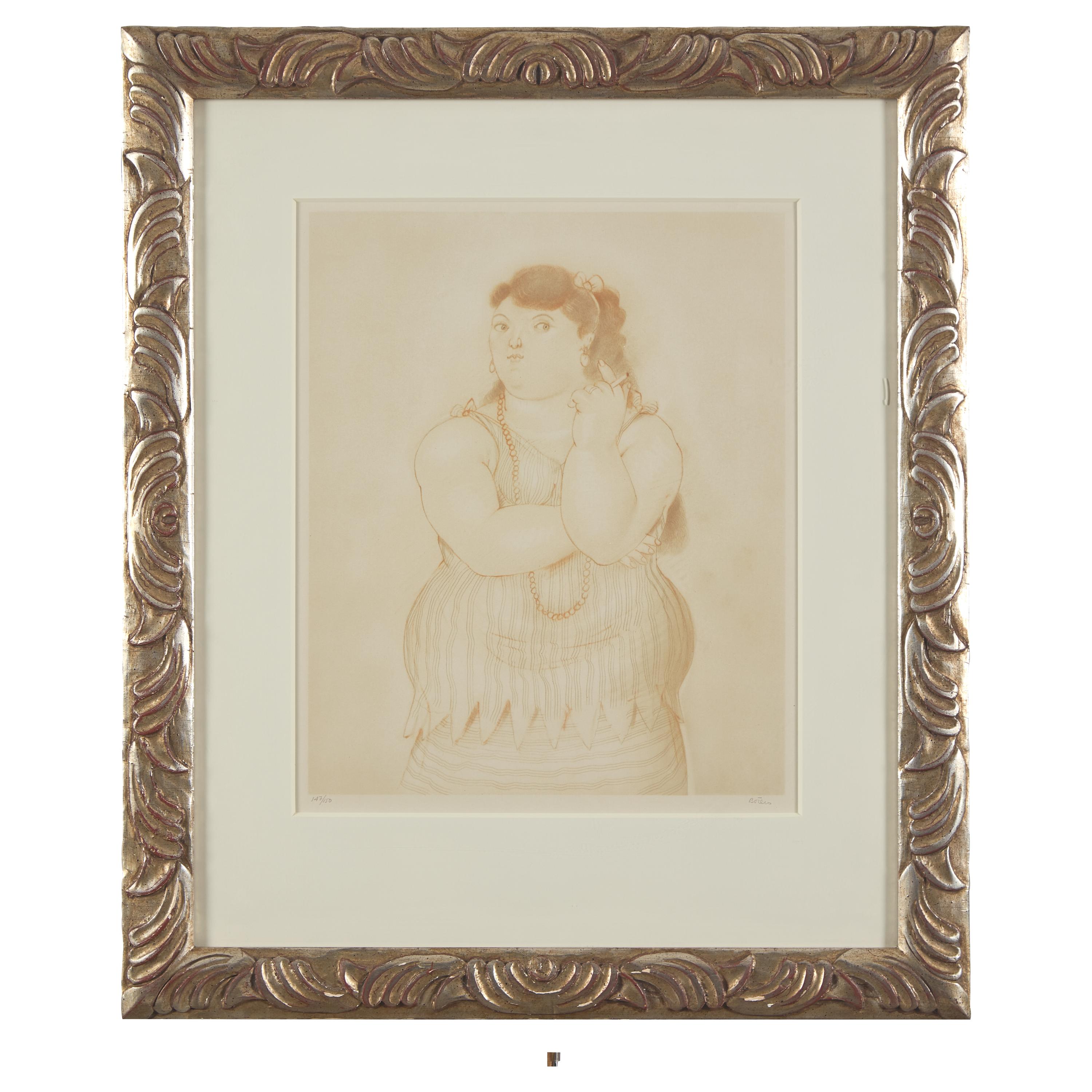 Fernando Botero (Colombian, 1932-2022) — Mujer fumando (from Botero: Dessins et Aquarelles ), 1984