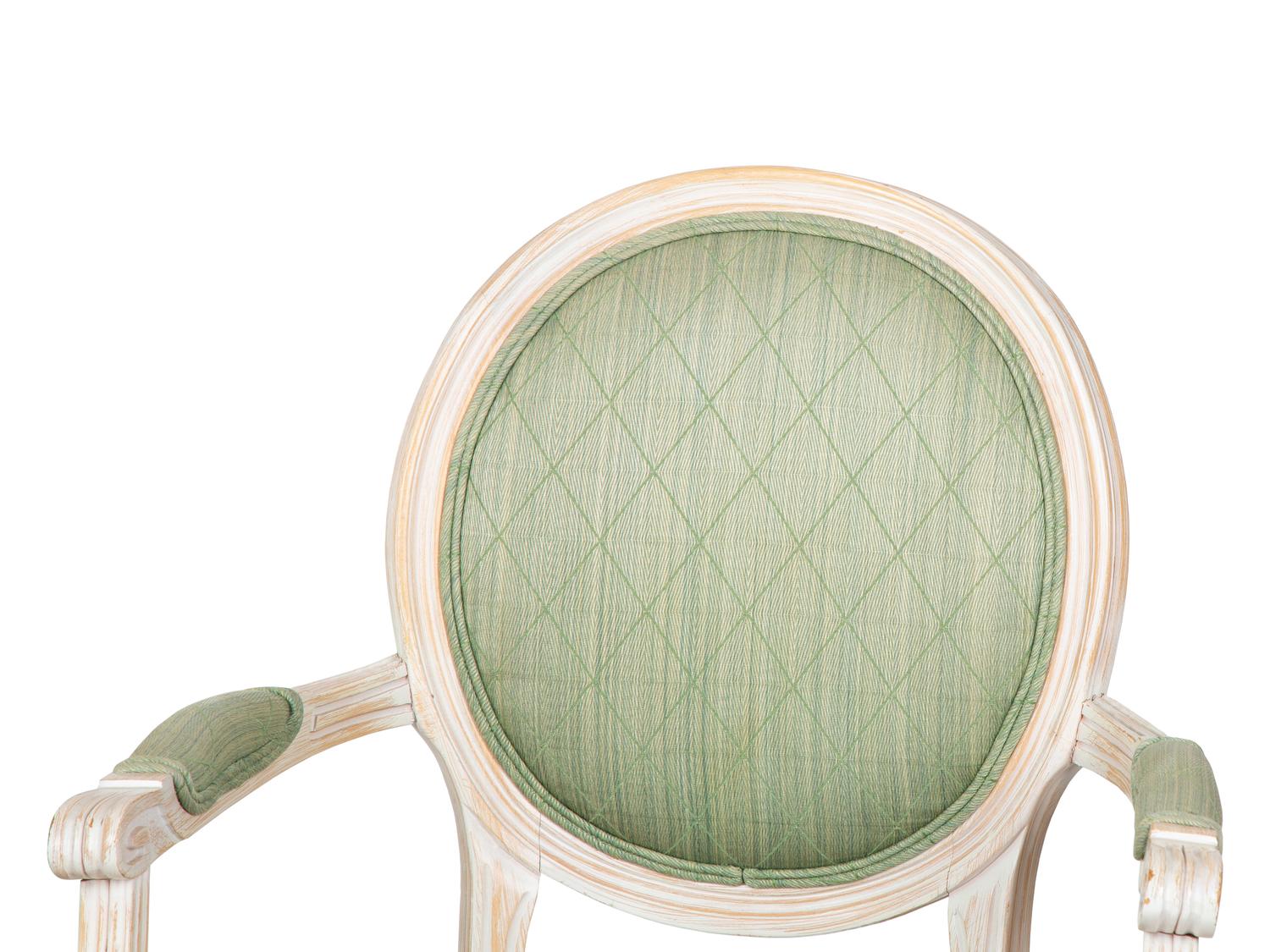 A Set of Six Louis XVI Style Upholstered Dining Chairs — 20TH CENTURY
