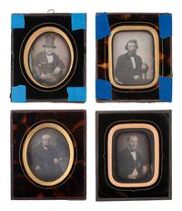 [EARLY PHOTOGRAPHY]. 15 European daguerreotypes of men housed in passe partout mounts.