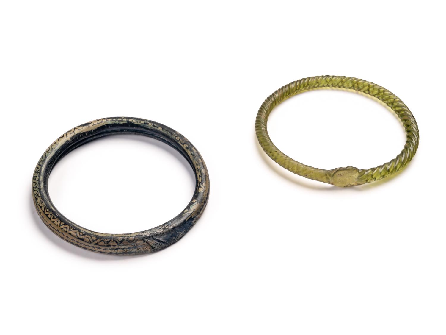 Eleven Roman and Sasanian Glass Bracelets