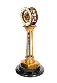 A French Brass Pillar Skeleton Clock