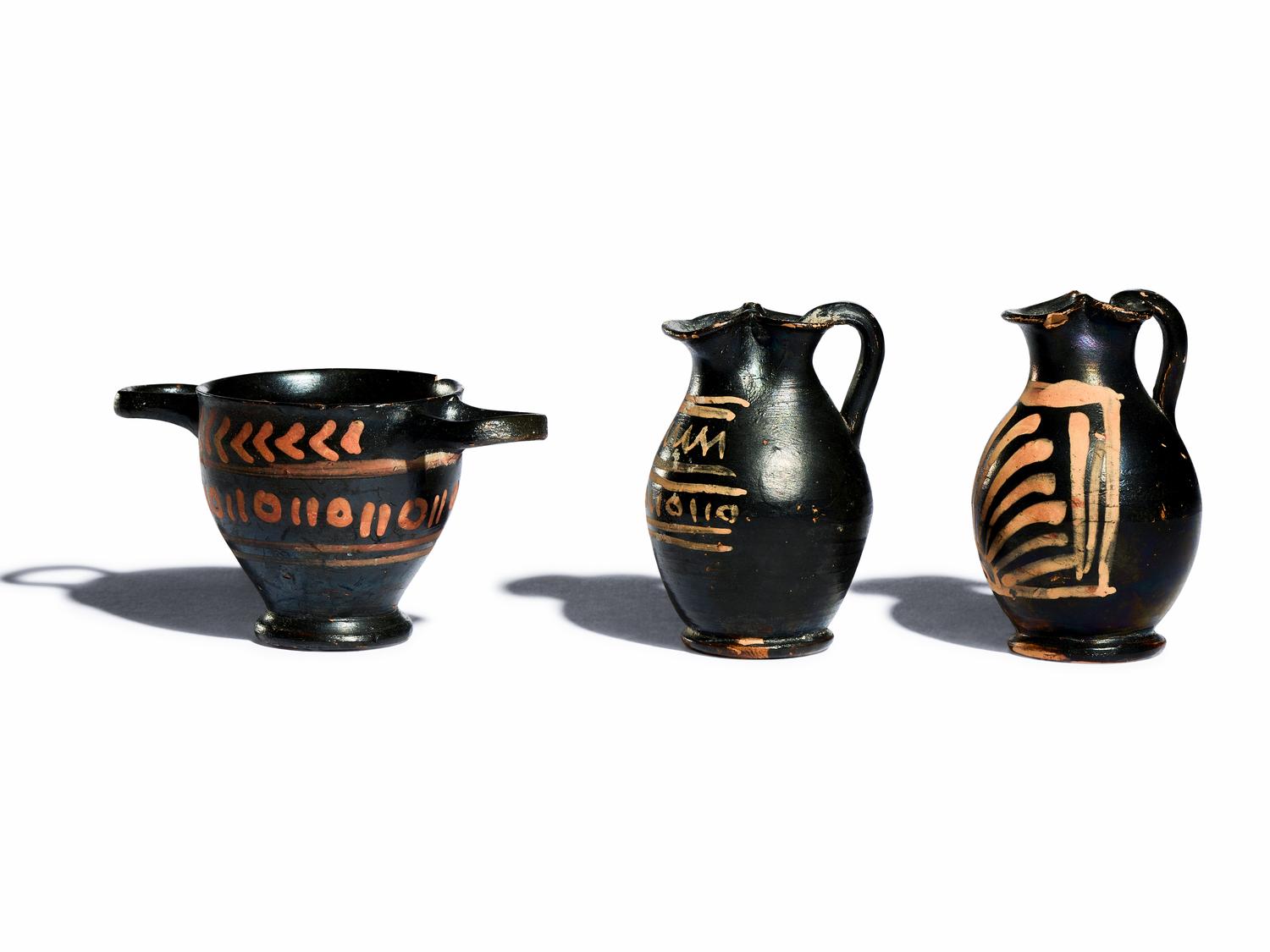 Three Apulian Xenon-Ware Miniature Vessels