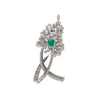 EMERALD AND DIAMOND BROOCH