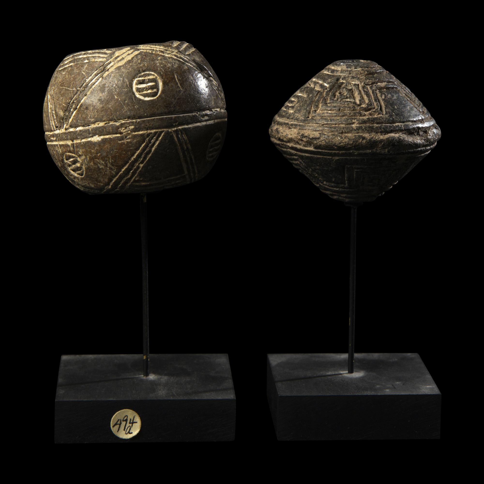 Two Anglo-Saxon Terracotta Spindle Whorls