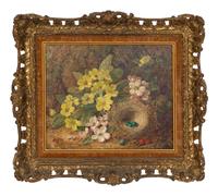 Still Lives with Birds' Nests and Wild Flowers (a pair)